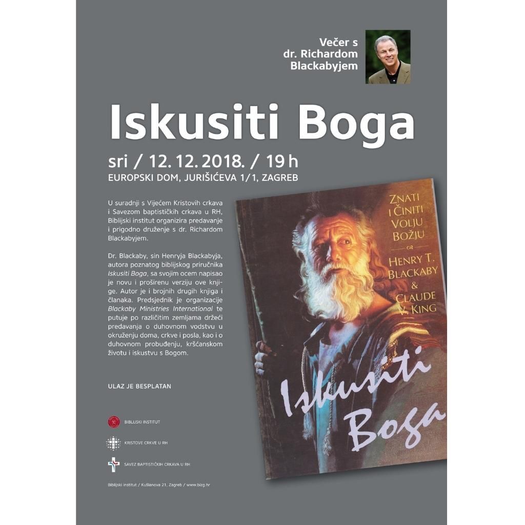Biblijski institut predstavlja: Večer s dr. Richardom Blackabyjem - BIBLIJSKI INSTITUT Zagreb