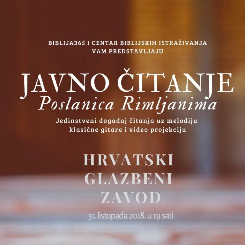 Javno čitanje Poslanice Rimljanima - BIBLIJSKI INSTITUT Zagreb