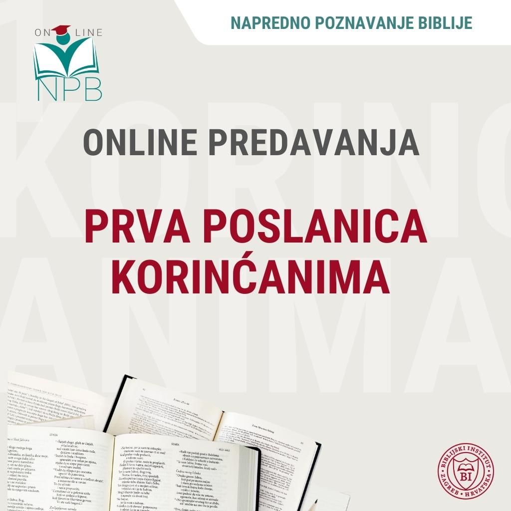 Upisi na online predavanja – Prva poslanica Korinćanima - BIBLIJSKI INSTITUT Zagreb