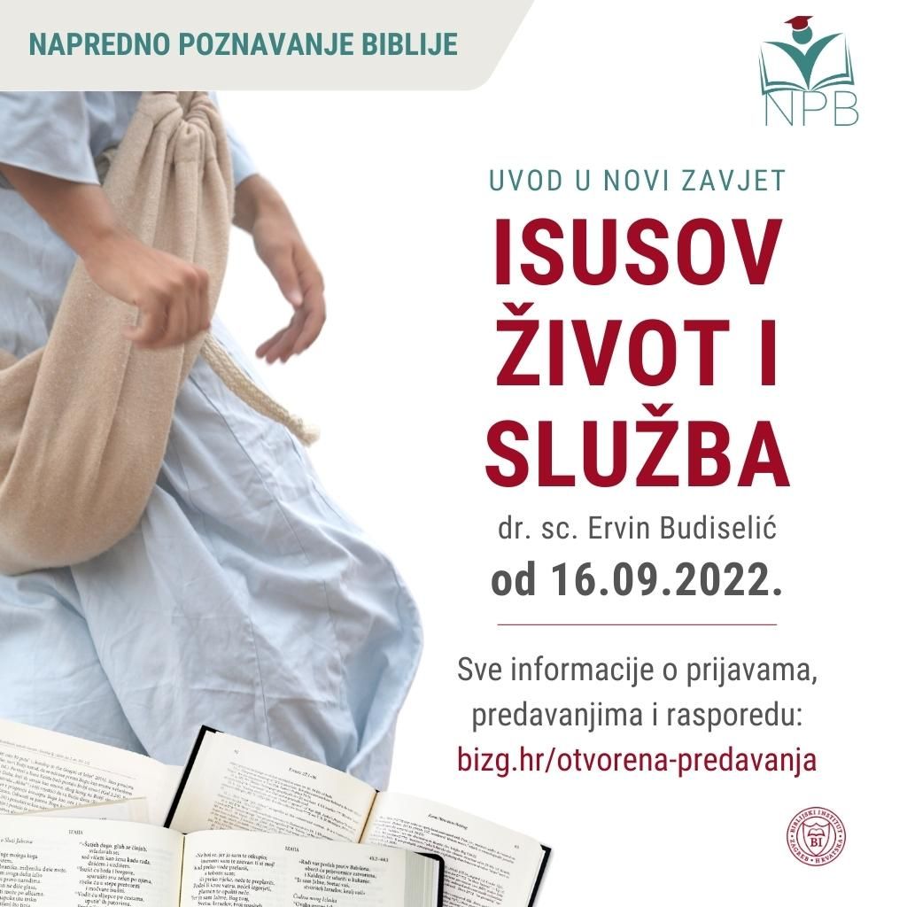 Upiši se! Uvod u Novi zavjet I: Isusov život i služba - BIBLIJSKI INSTITUT Zagreb