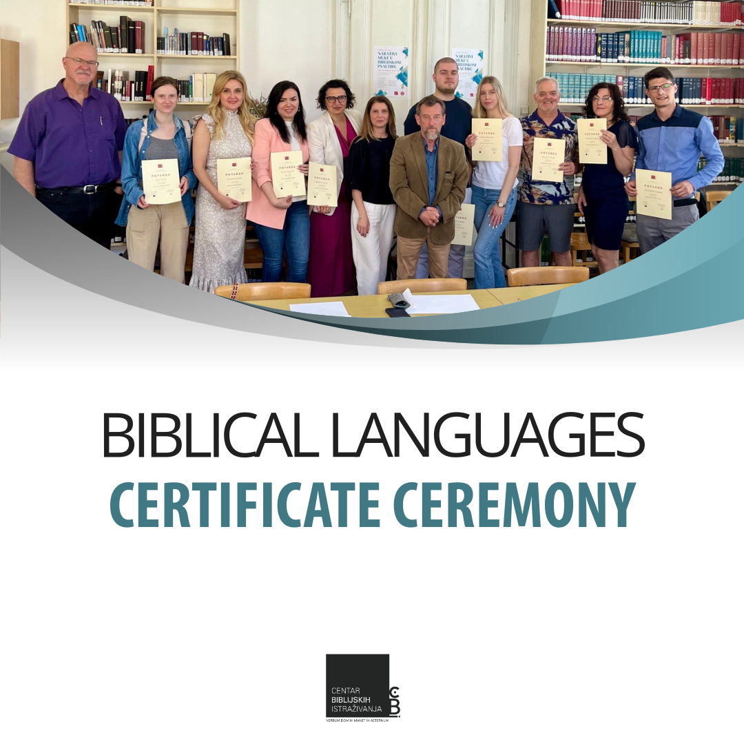 Biblical Languages Certificate Ceremony - BIBLIJSKI INSTITUT Zagreb
