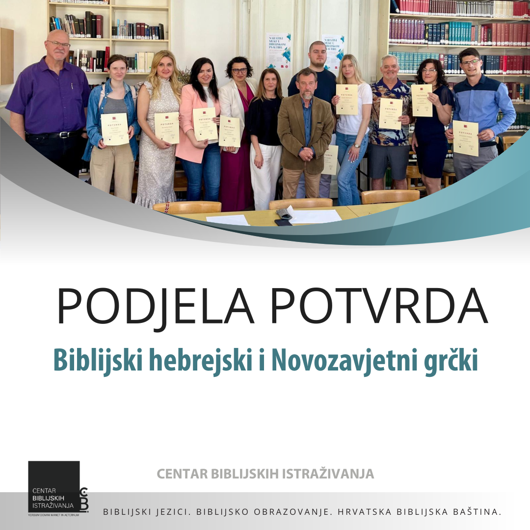 Podjela potvrda za biblijske jezike - BIBLIJSKI INSTITUT Zagreb