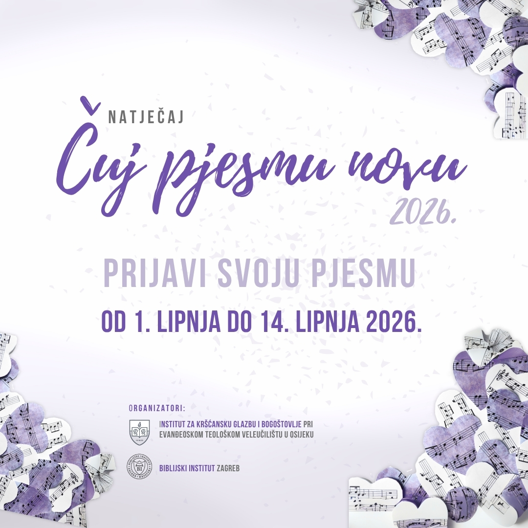 Natječaj „Čuj pjesmu novu 2026.” - BIBLIJSKI INSTITUT Zagreb
